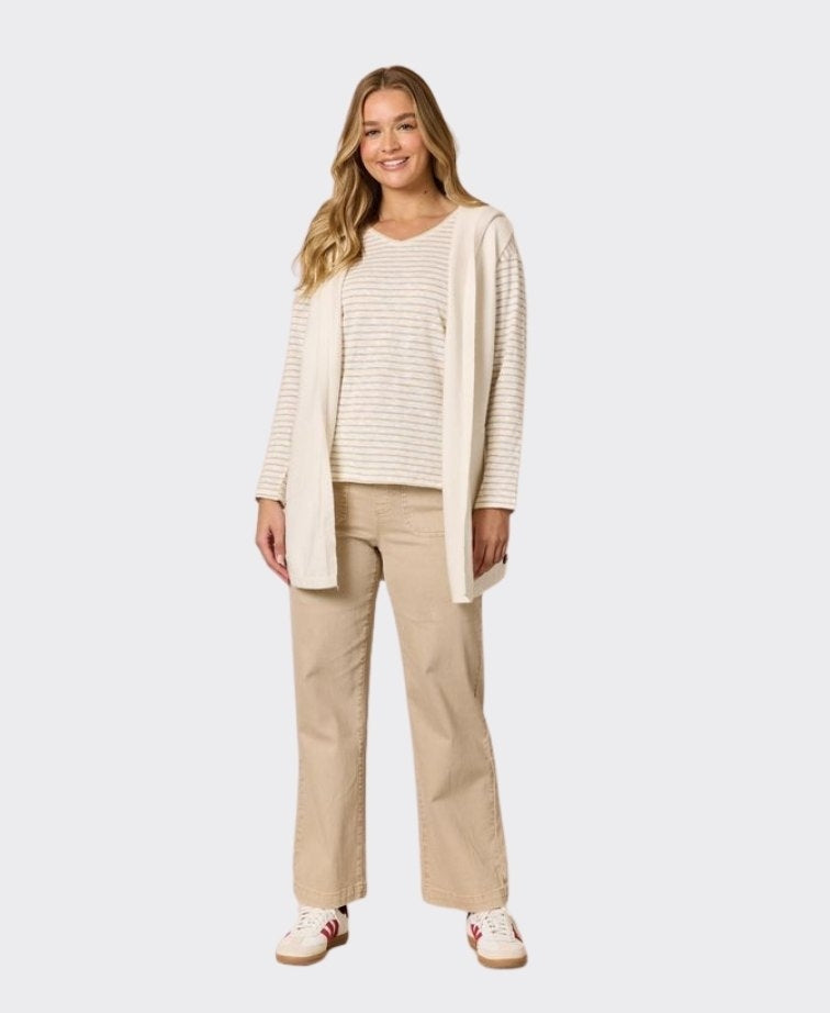 Threadz Vest Ollie Side Button - Ivory