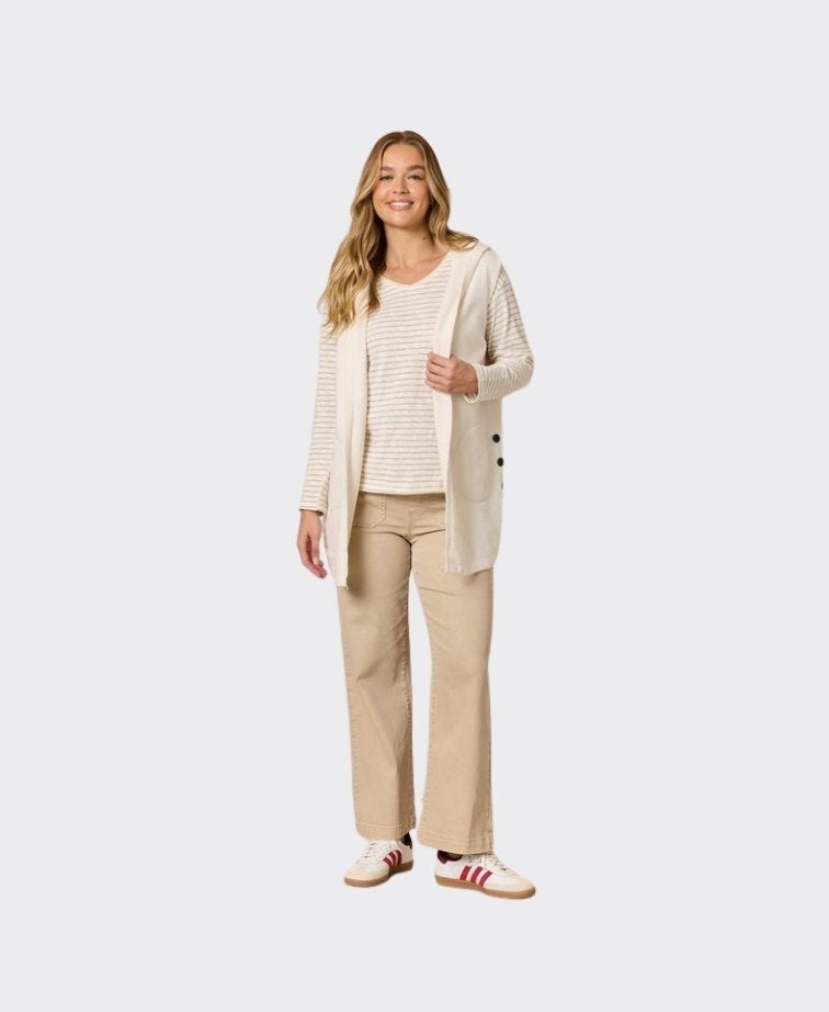 Threadz Vest Ollie Side Button - Ivory