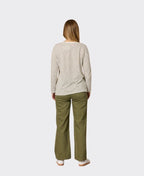Threadz Tee City Stripe V-Neck - Khaki Ivory