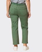 Threadz Jean Maddy Pull On Wide Leg Rib Waist - Khaki