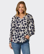 Threadz Top Luna Heart - Navy/Ivory
