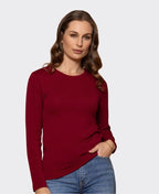 Bay Road Merino Womens Crew - Bordeaux