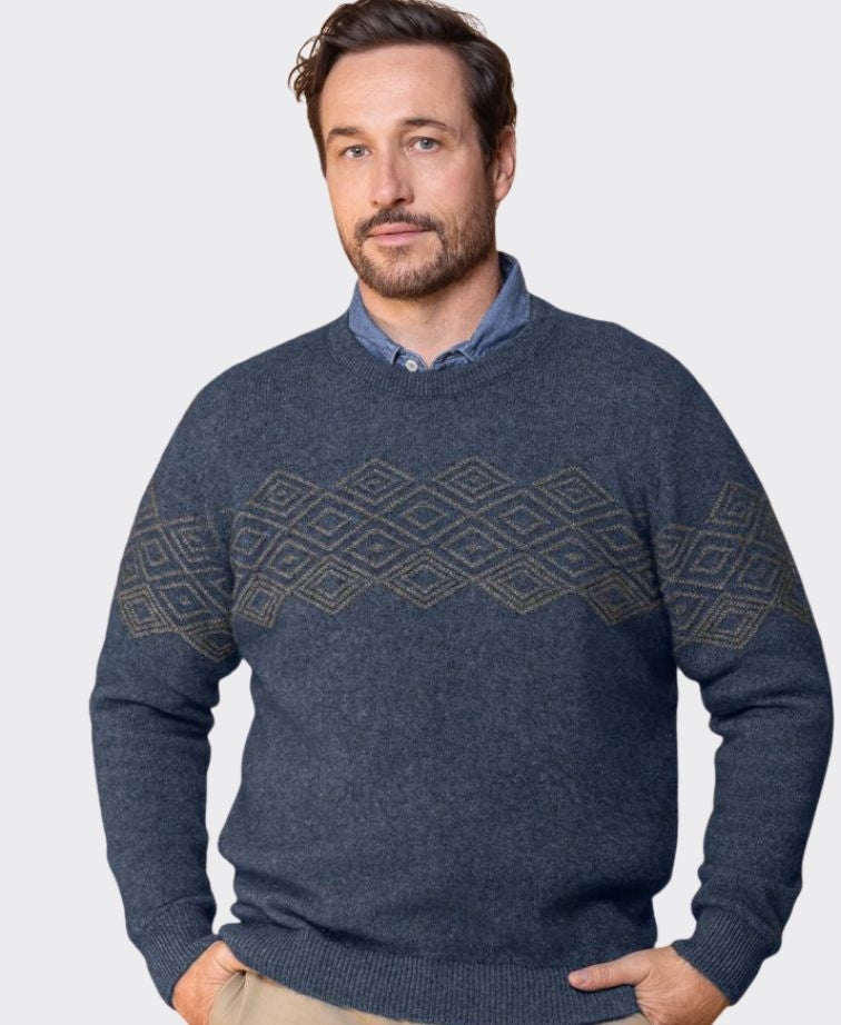 Noble Wilde Mens Orion Sweater - Neptune/Oyster