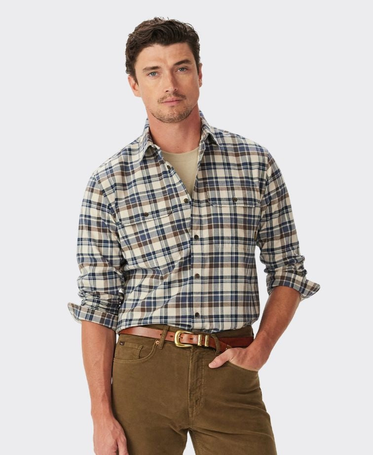 RMW Orion Brushed Check Shirt - Terracotta
