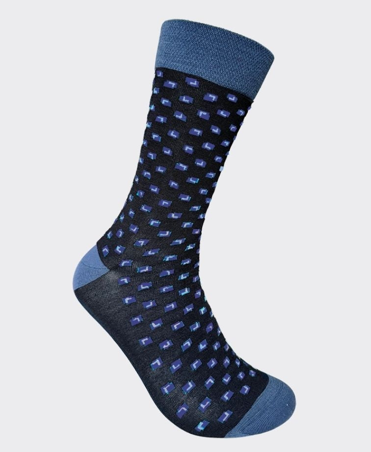 DS Socks Betaspun Merino Abstract Arrows - Denim