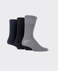 Gentle Grip Plain Cotton Sock 3 Pack - Black/Navy/Grey