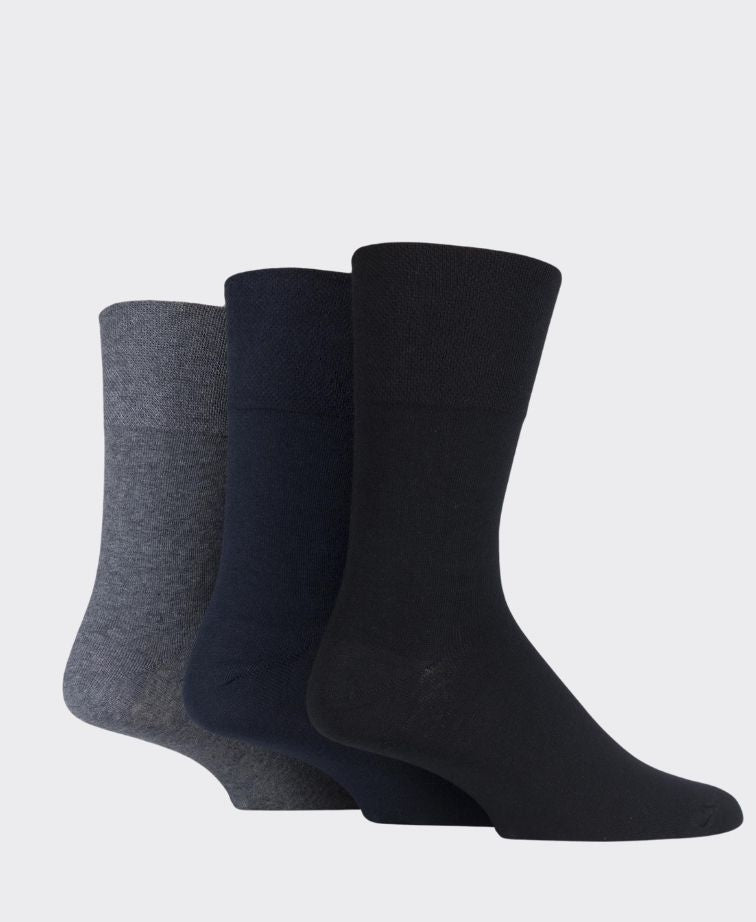 Gentle Grip IOMI Footnurse 3 Pack - Black/Navy/Grey
