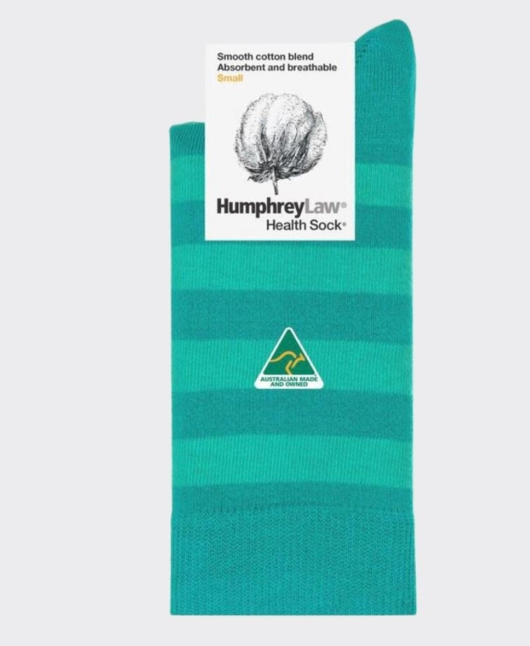 Humphrey Law Cotton Stripe Health Sock - Jade