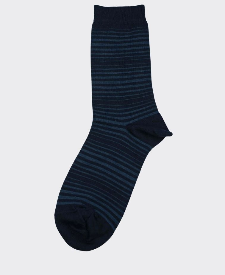 Columbine Stripe Merino Crew - BBD/DEN