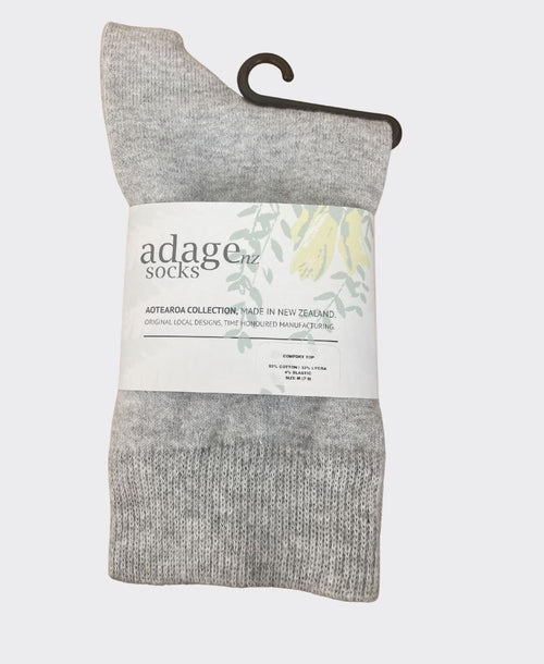 Adage Comfort Cotton Crew Socks - Grey Marle