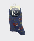 Columbine Squirrels Cotton Crew - Navy