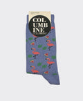 Columbine Cotton Crew Flamingos - Denim