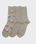Columbine Cats 3pk Crew - Light Grey