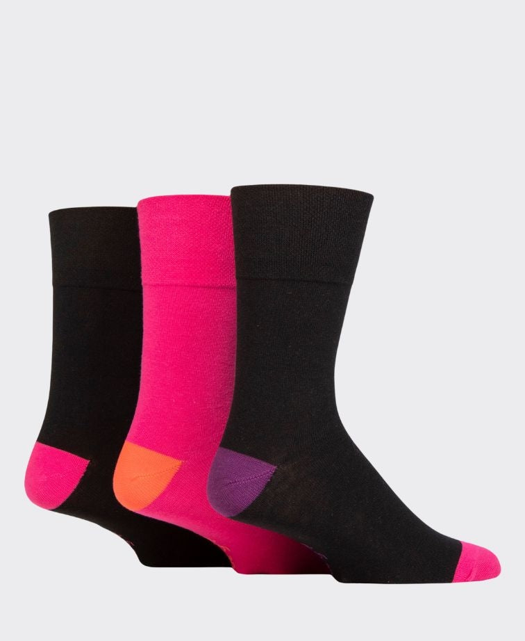 Gentle Grip Colourburst Sock - Blk/Pink/Purple