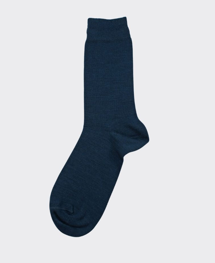 Columbine Comfort Merino Crew Plain - Denim