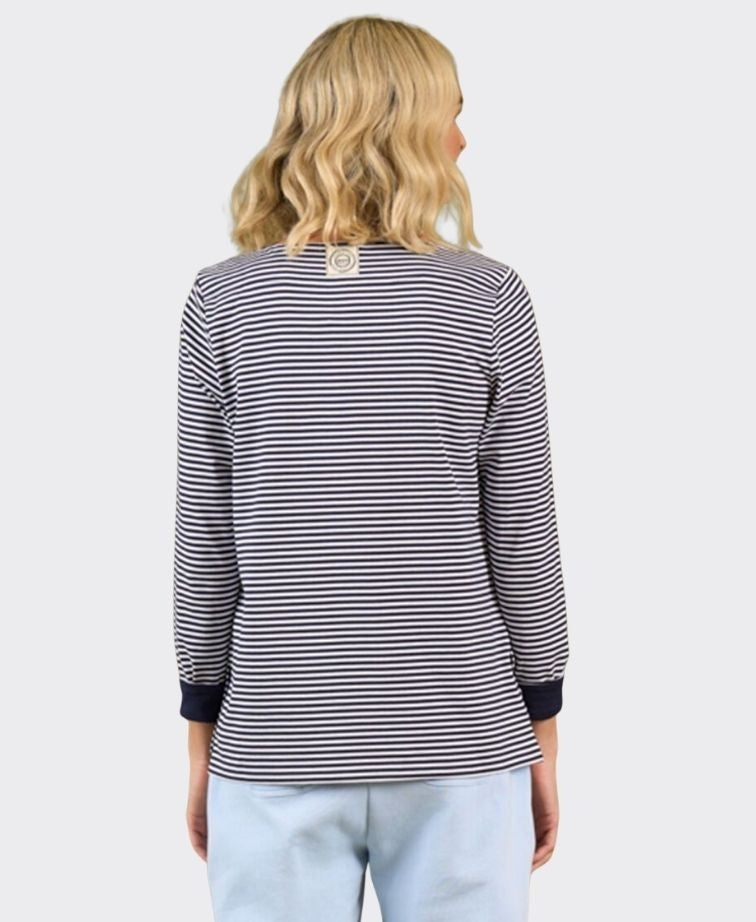 Charlie Jane Top Moana Stripe - Midnight Stripe