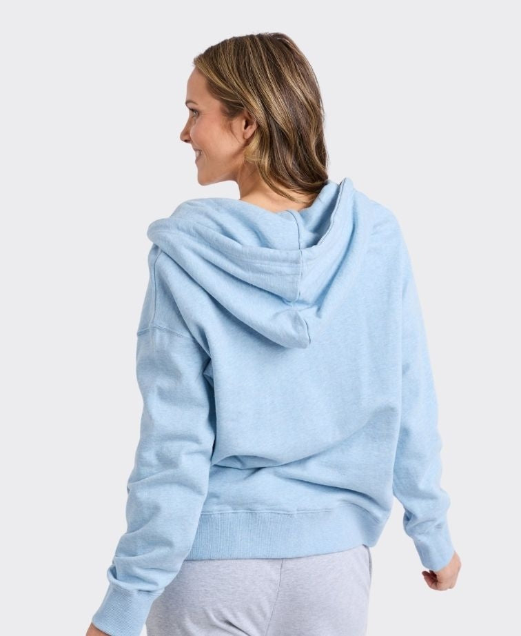 Elm Hoodie Lydia Zip - Pale Blue Marle