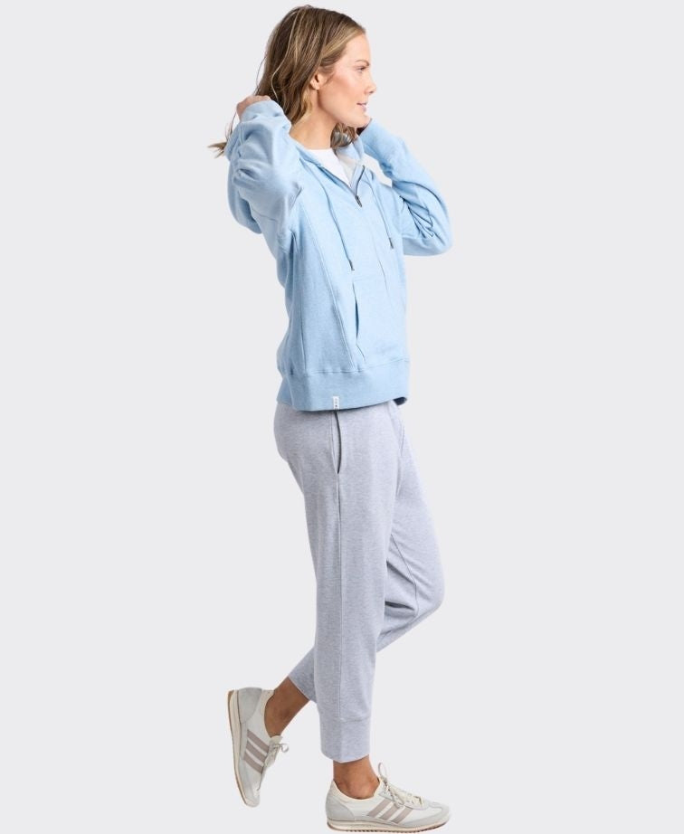 Elm Hoodie Lydia Zip - Pale Blue Marle