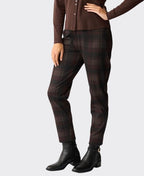 Esplanade Trousers Adjustable Cuff Ponti - Chocolate Check