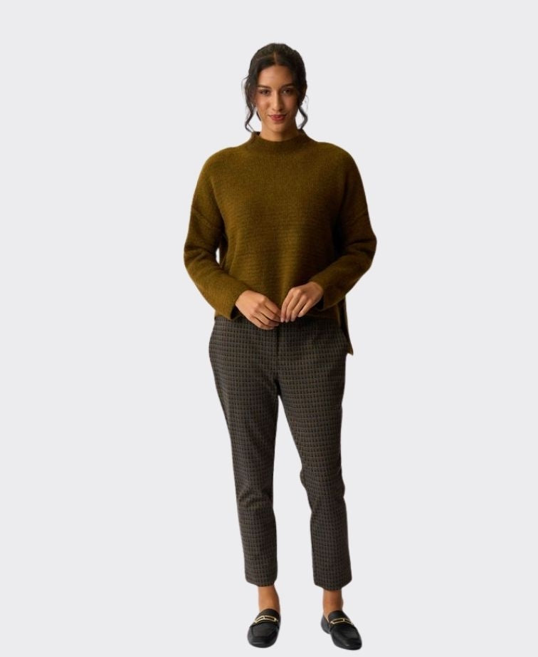 Esplanade Trousers Adjustable Cuff Ponti - Gridlock