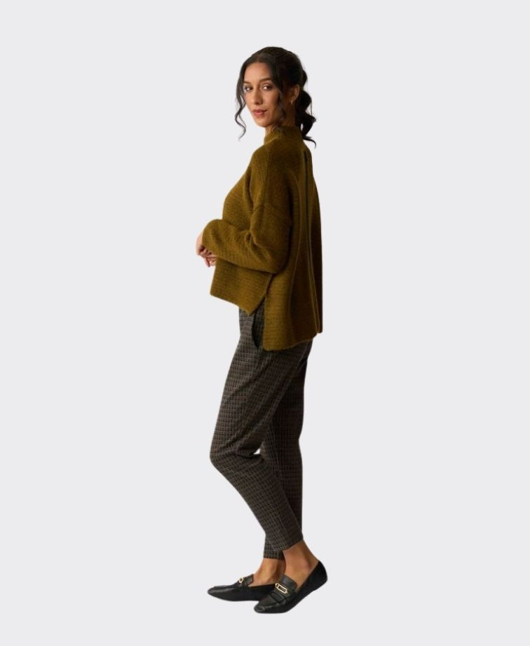 Esplanade Trousers Adjustable Cuff Ponti - Gridlock