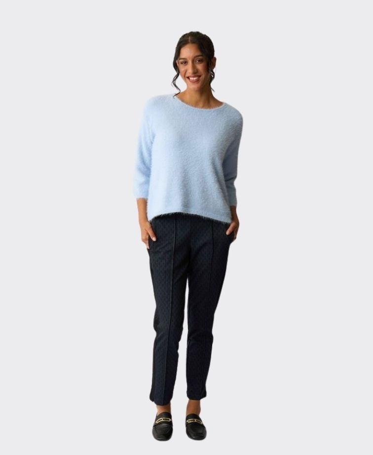 Esplanade Trousers Pintuck Front Cuffed Ponti - Checkerboard