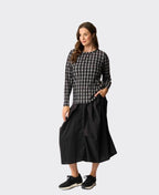 Foil Skirt Contrast Pull On - Black