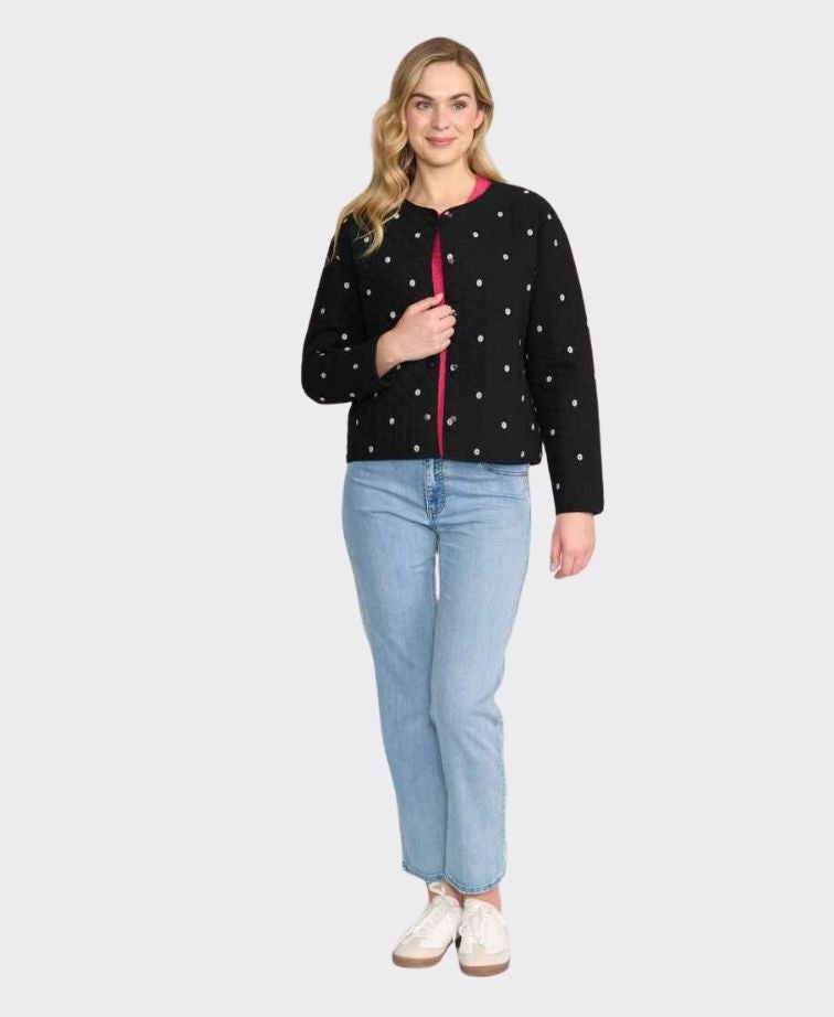 Oh Three Jacket Stitchline - Black Ditsy