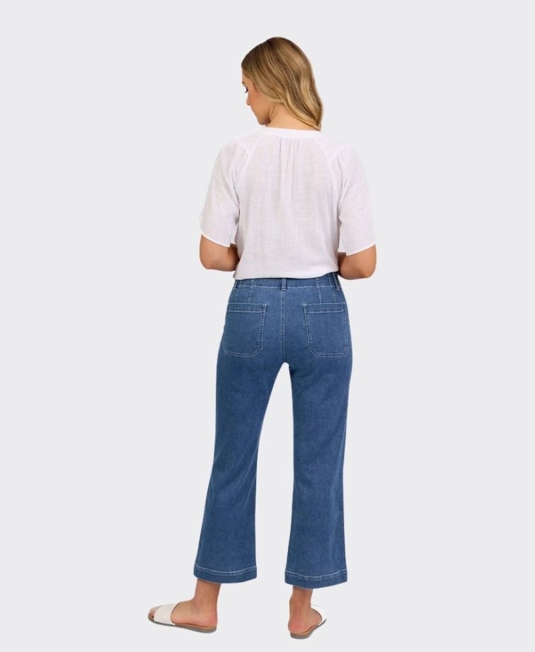 Vassalli Jean Straight Leg Ankle Grazer - Blue Hue