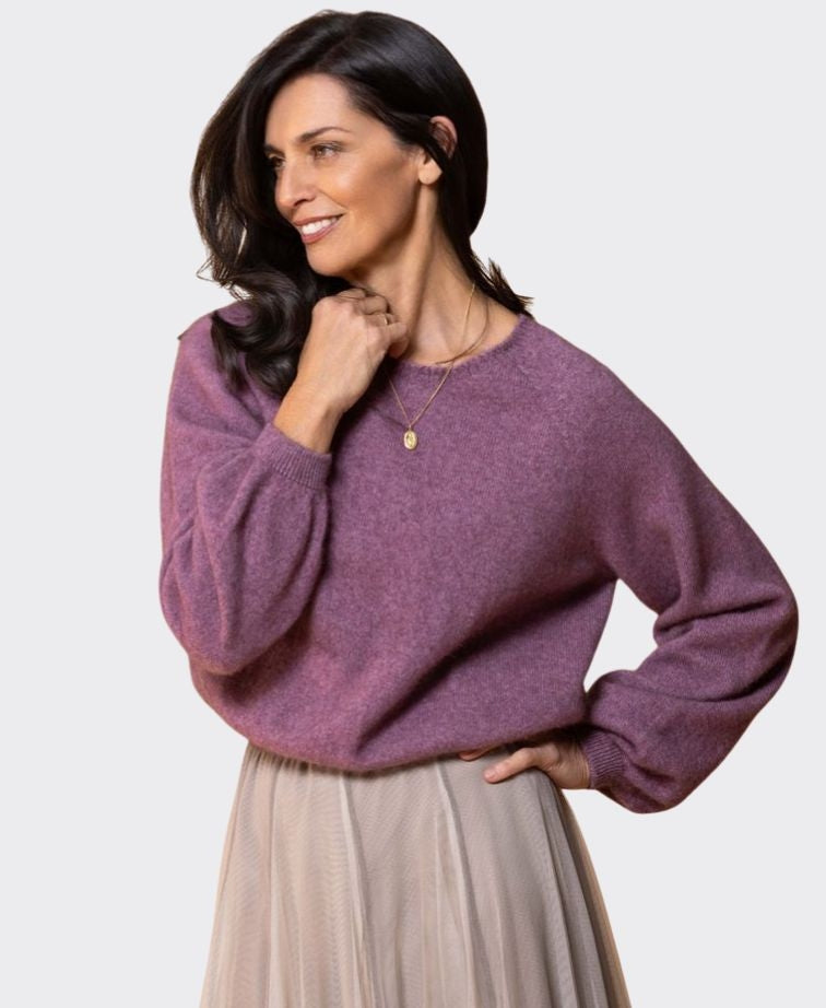 Noble Wilde Womens Bellow Sleeve Top - Mauve