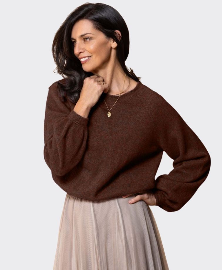 Noble Wilde Womens Bellow Sleeve Top - Rimu