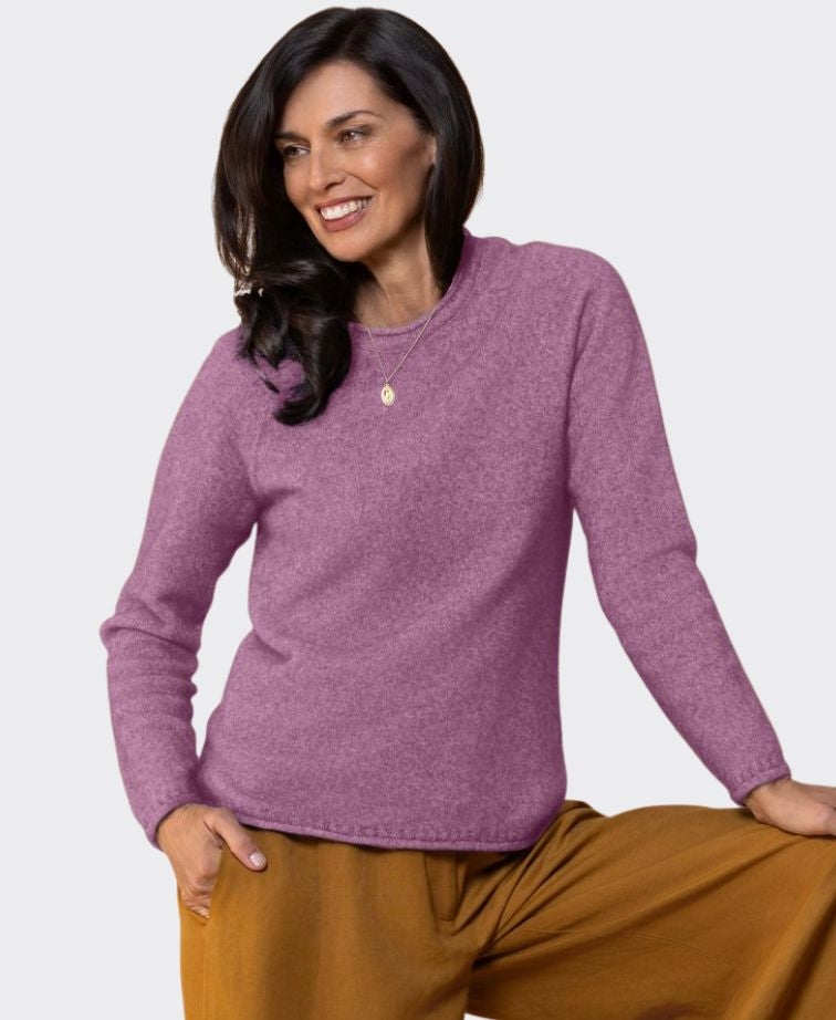 Noble Wilde Womens Rutland Raglan Crew - Mauve