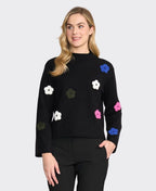 Memo Jumper Fun-nel Neck - Black Multi
