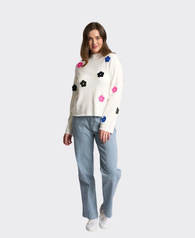 Memo Jumper Fun-nel Neck - Snow Multi