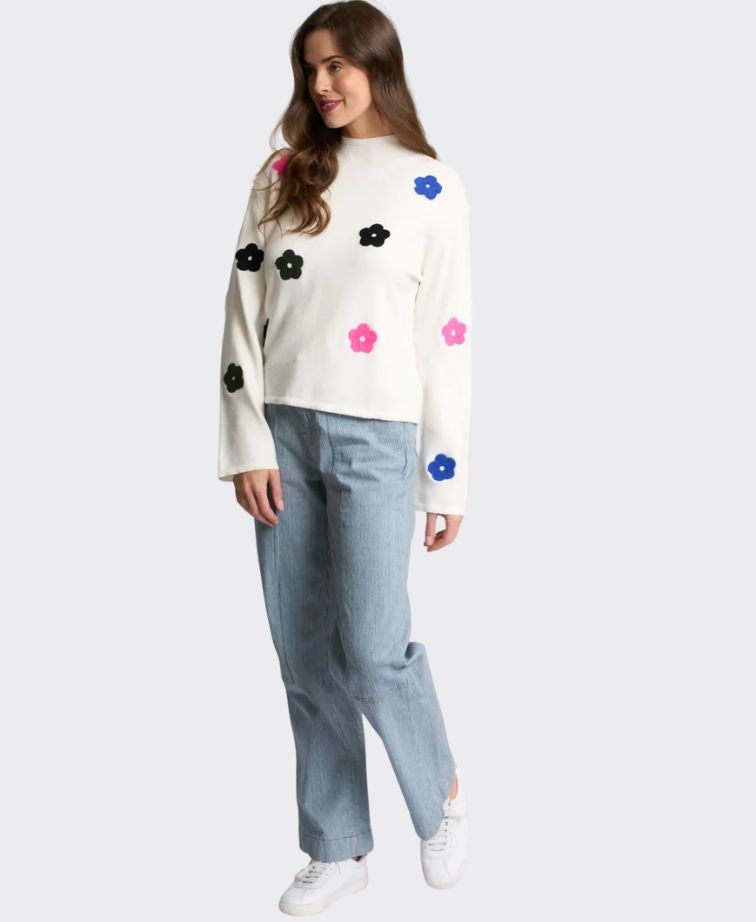 Memo Jumper Fun-nel Neck - Snow Multi