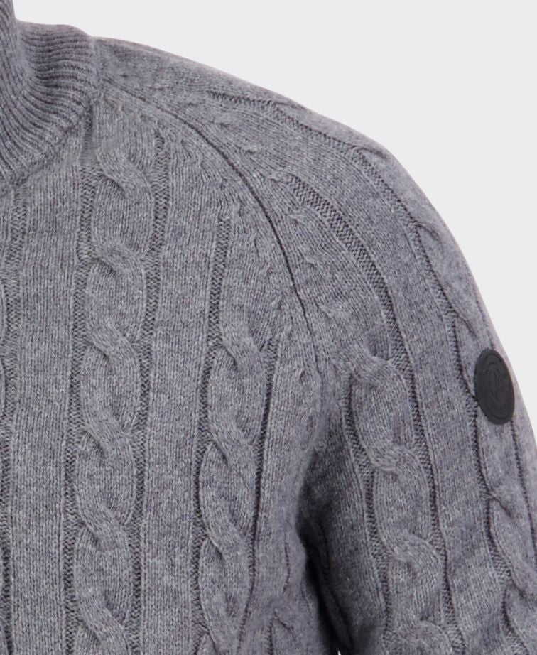 Swanndri Doncaster v2 Zip Cable Knit - Grey Marle