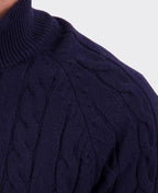 Swanndri Doncaster v2 Zip Cable Knit - Navy