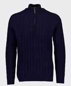 Swanndri Doncaster v2 Zip Cable Knit - Navy
