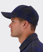 Swanndri Swanni Wool Check Baseball Cap - Shadow/Navy Chk