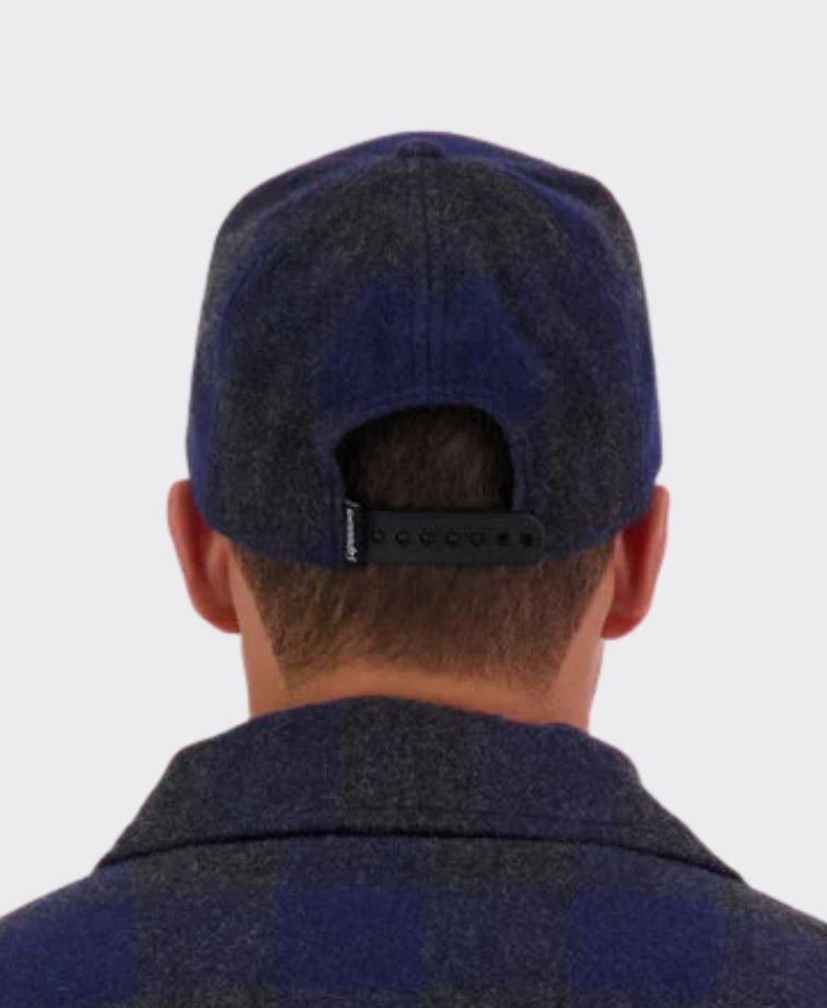 Swanndri Swanni Wool Check Baseball Cap - Shadow/Navy Chk