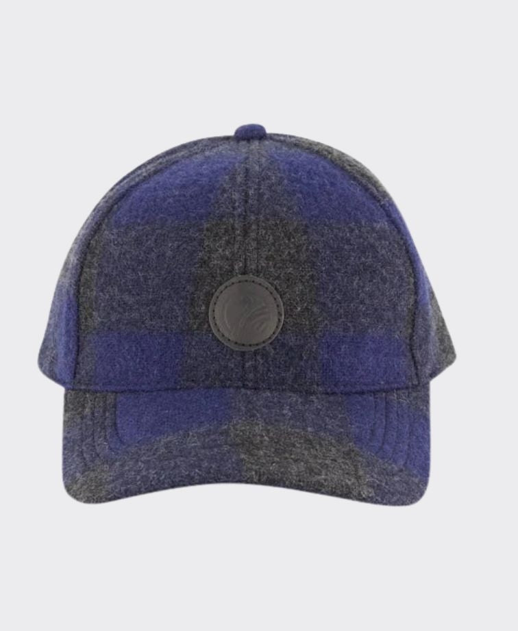 Swanndri Swanni Wool Check Baseball Cap - Shadow/Navy Chk