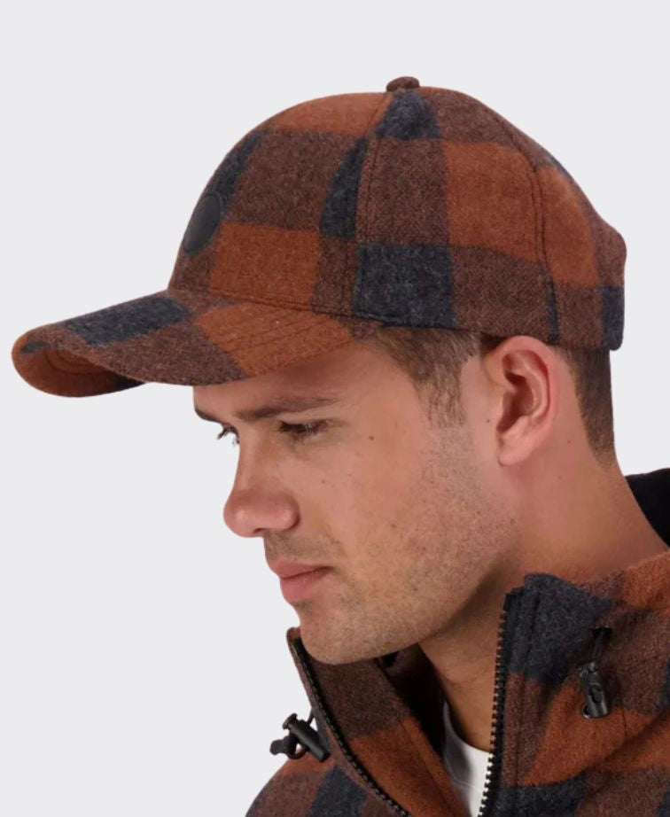 Swanndri Swanni Wool Check Baseball Cap - Shadow/Rusty