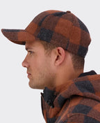 Swanndri Swanni Wool Check Baseball Cap - Shadow/Rusty
