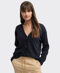Yarra Trail Knit Cardi Cafe V-Neck - Navy