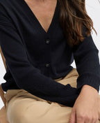 Yarra Trail Knit Cardi Cafe V-Neck - Navy