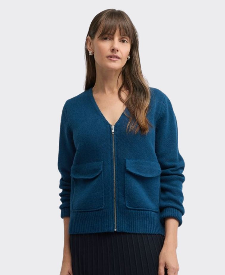 Yarra Trail Knit Zip Cardi Centosa - Capri