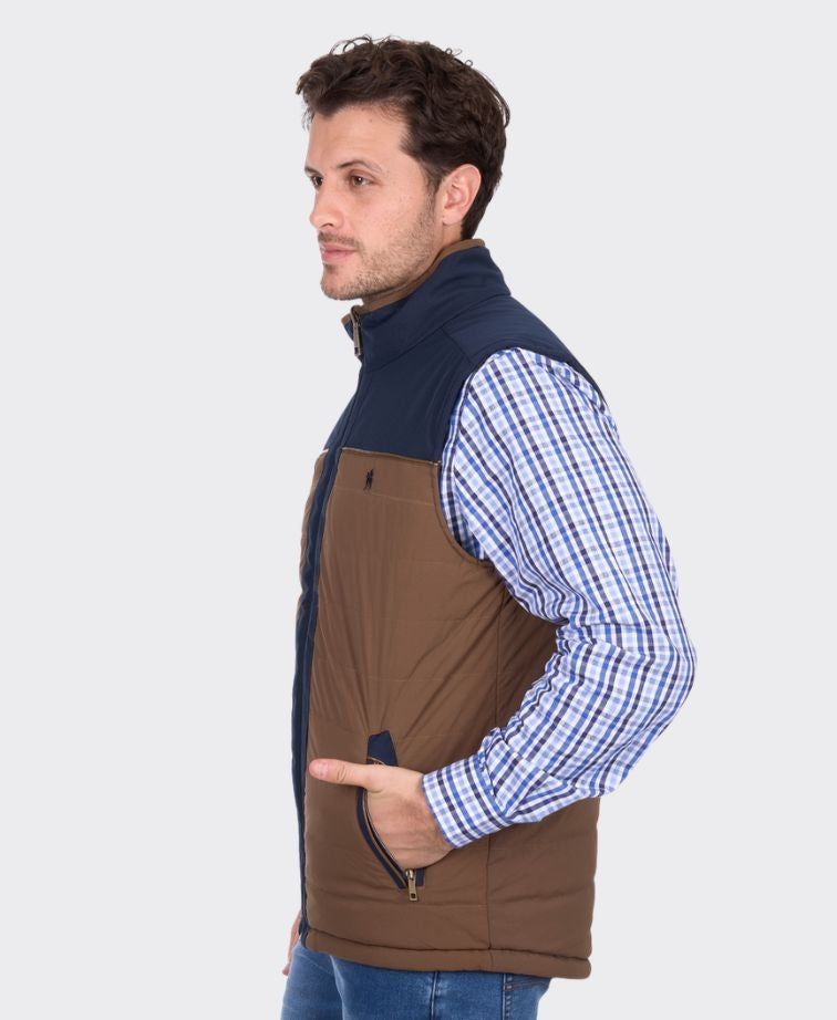 Thomas Cook Toby Reversible Vest - Navy/Tan