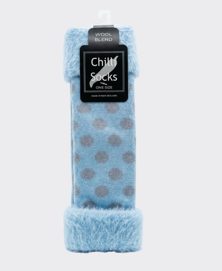 Chilli Socks Bedsocks Spots - Pdr Blue/Lilac