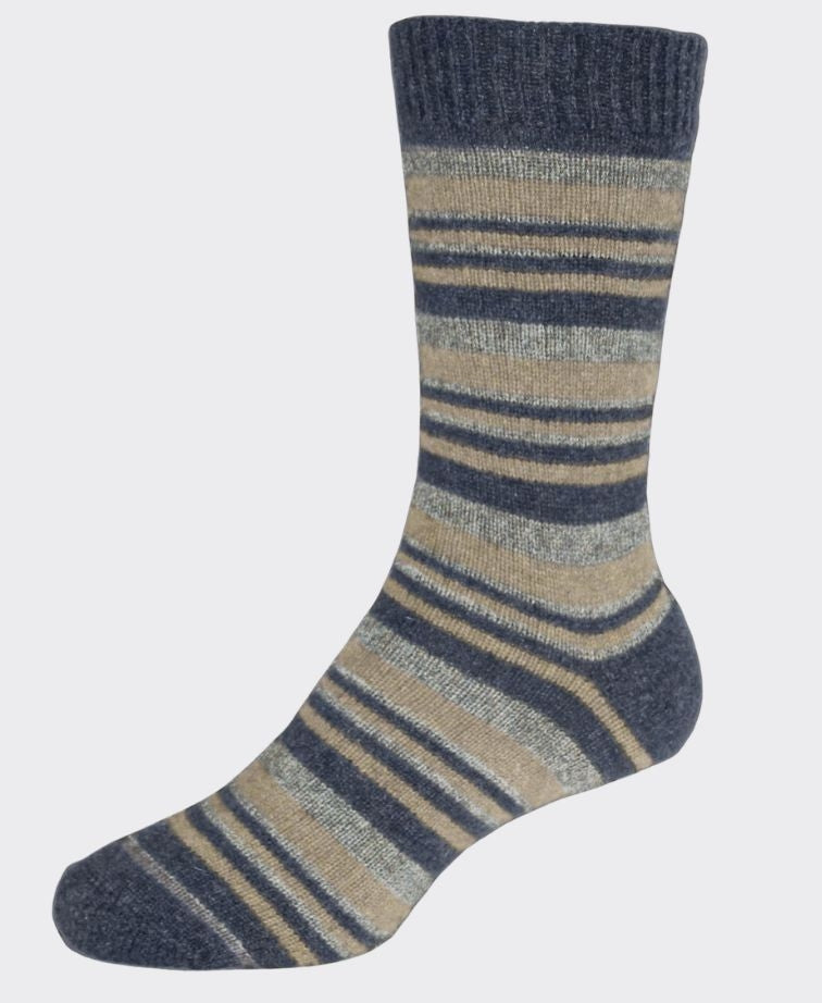 Noble Wilde Mini Striped Socks - Pumice Base