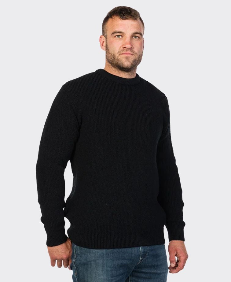 MKM Jumper Crew Neck Fisherknit - Black